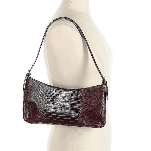 Harold's Handbags - Vintage Brown Crocodile-Embossed Shoulder Bag